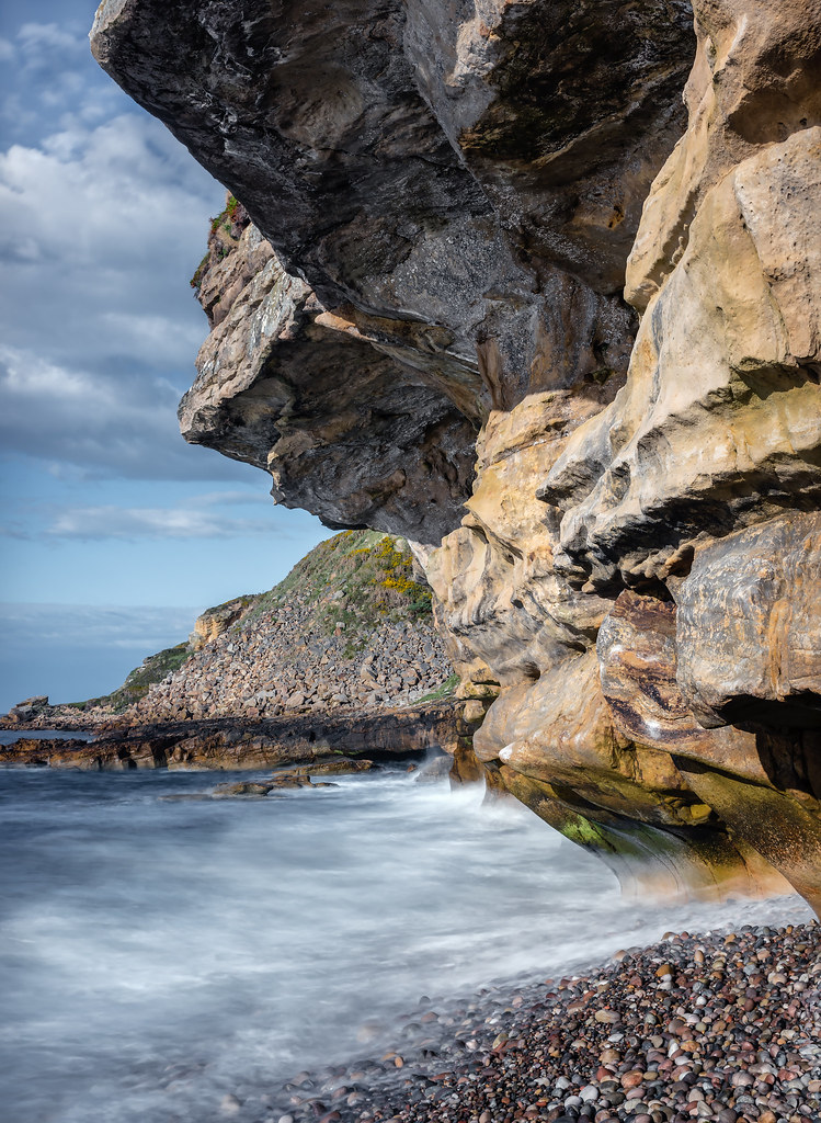 cliff overhang | Clashach Cove | Moray