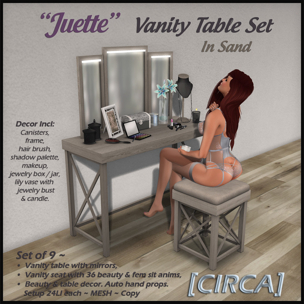 @ On9 | [CIRCA] – "Juette" – Vanity Table Set – In Sand