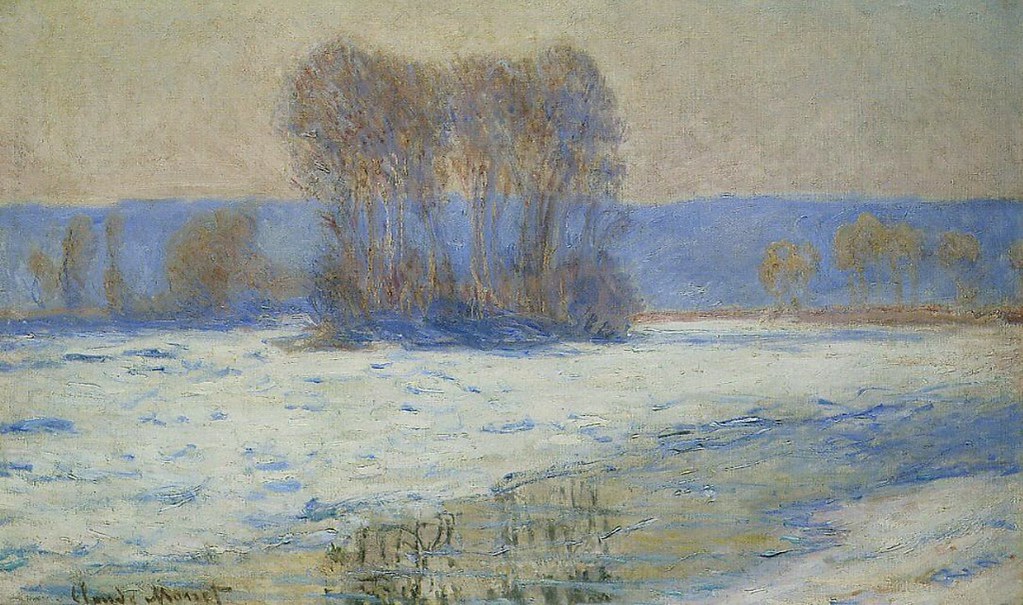 La Seine à Bennecourt, hiver (C Monet - W 1333)