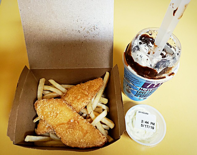 McDonald's new Fish and Chips with tartar sauce and a snack-sized Nanaimo Bar McFlurry