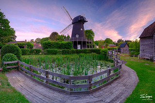 Summer sunrise over Bursledon Windmill, Hampshire, UK