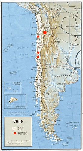 map chile observatories astronomy