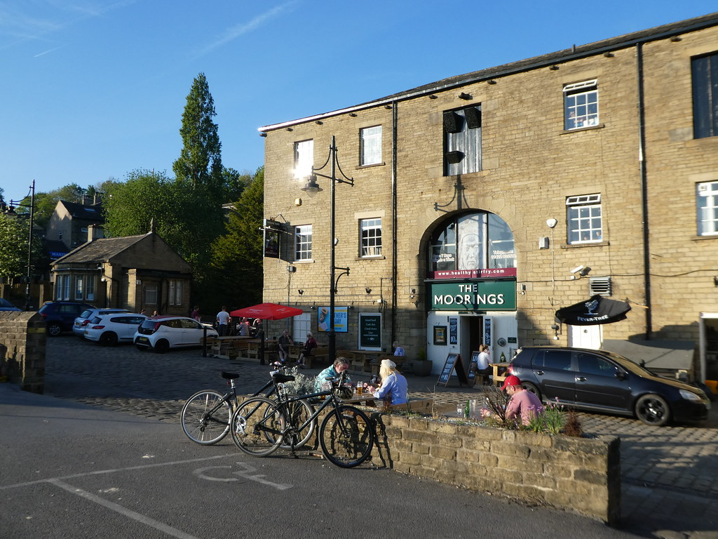 Mills converted into restaurants and bars at Sowerby Bridge Wharf