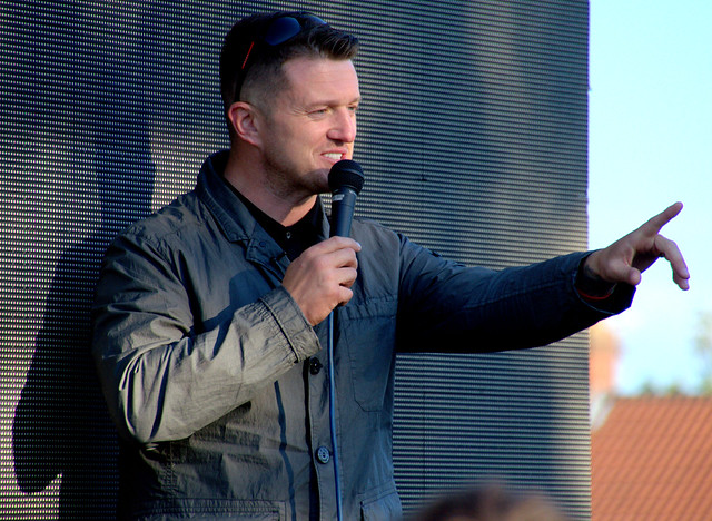 Tommy Robinson MEP rally in Larches, Preston