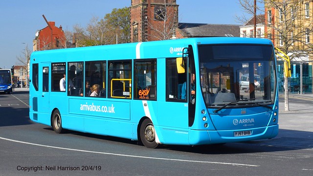 Arriva North East 1923, a 2007 Plaxton Centro bodied VDL SB120, reg no YJ57BVB