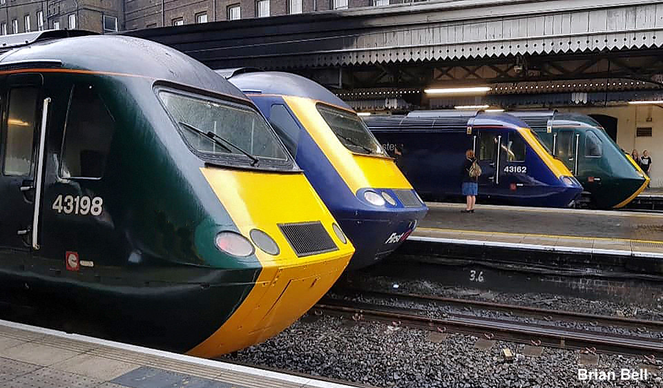 3 All four First Great Western Railway GWR HSTs at Paddington Station by Brian Bell
