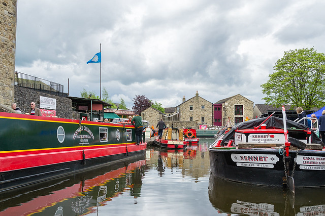 Leeds - Liverpool canal at Skipton , Yorkshire - May 2019