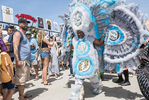 Trail Chief Eric with Monogram Hunters at Jazz Fest 2019 day 8 on May 5, 2019. Photo by Ryan Hodgson-Rigsbee RHRphoto.com