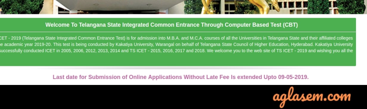 TS ICET 2019 Application Form Last Date