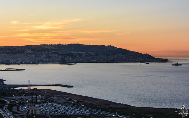 Coucher de soleil sur la baie d'Alger