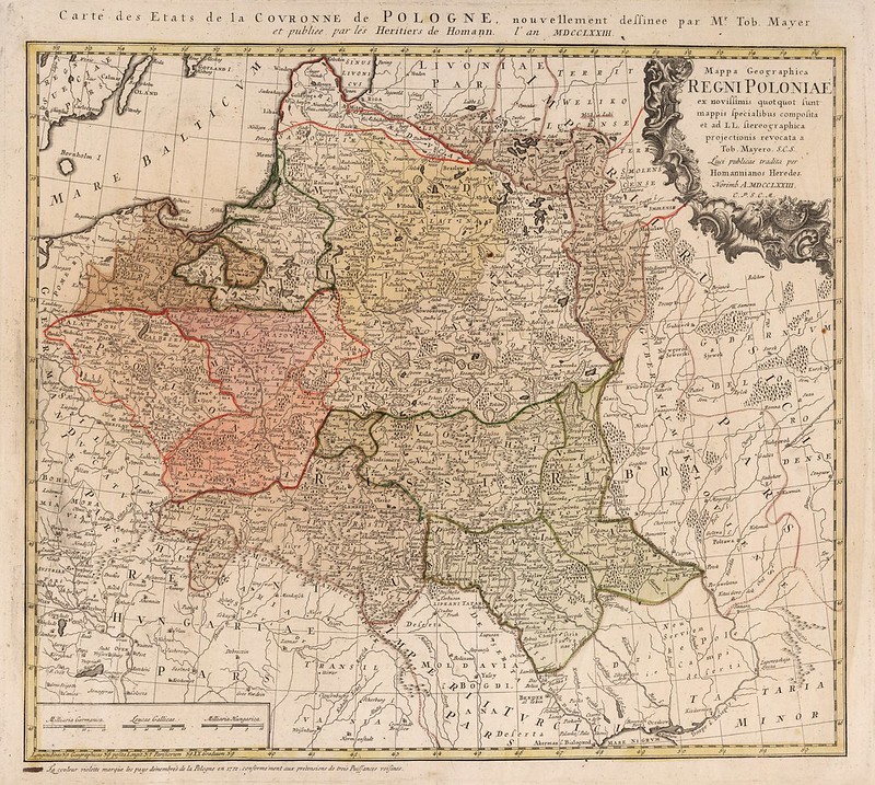 Tobias Mayer - Mappa Geographica Regni Poloniae (1773)
