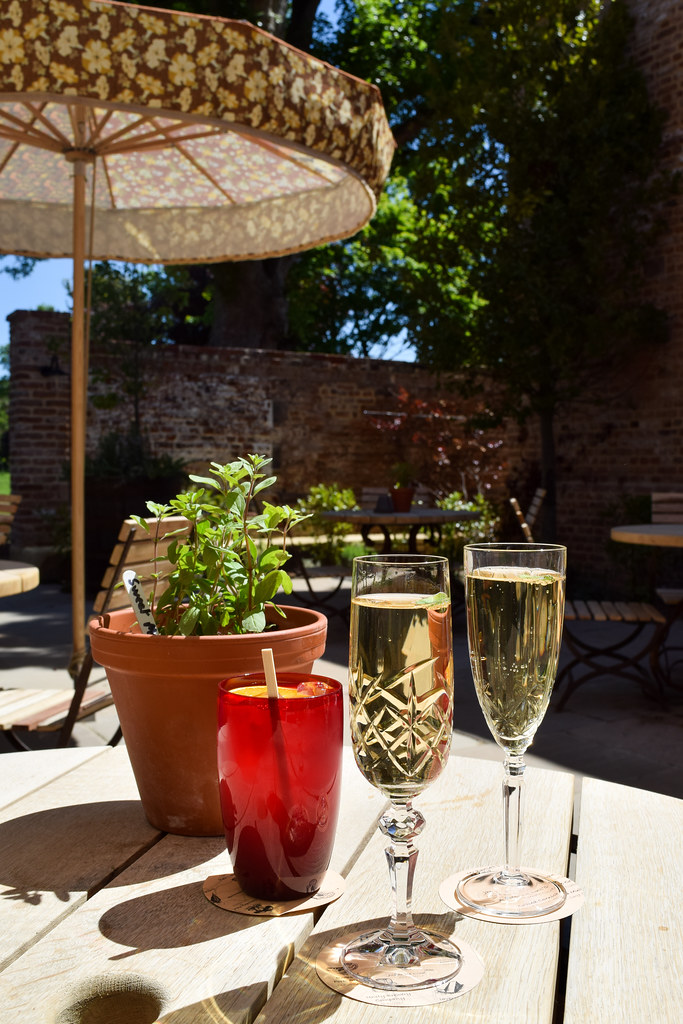 Drinks on the Patio at The Pig Hotel, Bridge