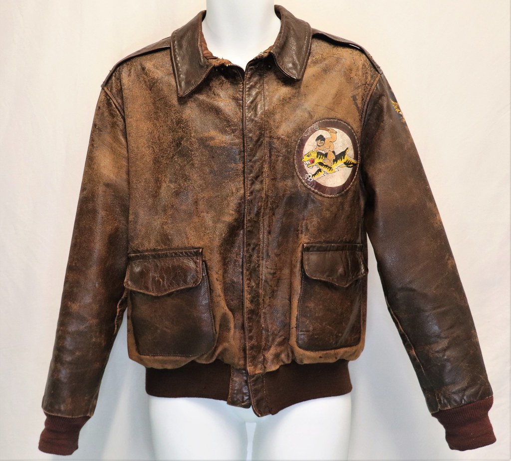 Brown leather Type A-2 flight jacket with 325th Bombardmen… | Flickr