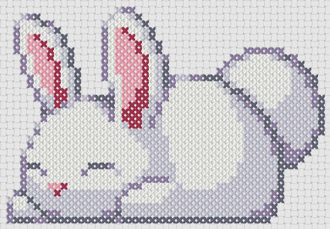 Preview of Free cross stitch patterns for babies: Sleepy Bunny
