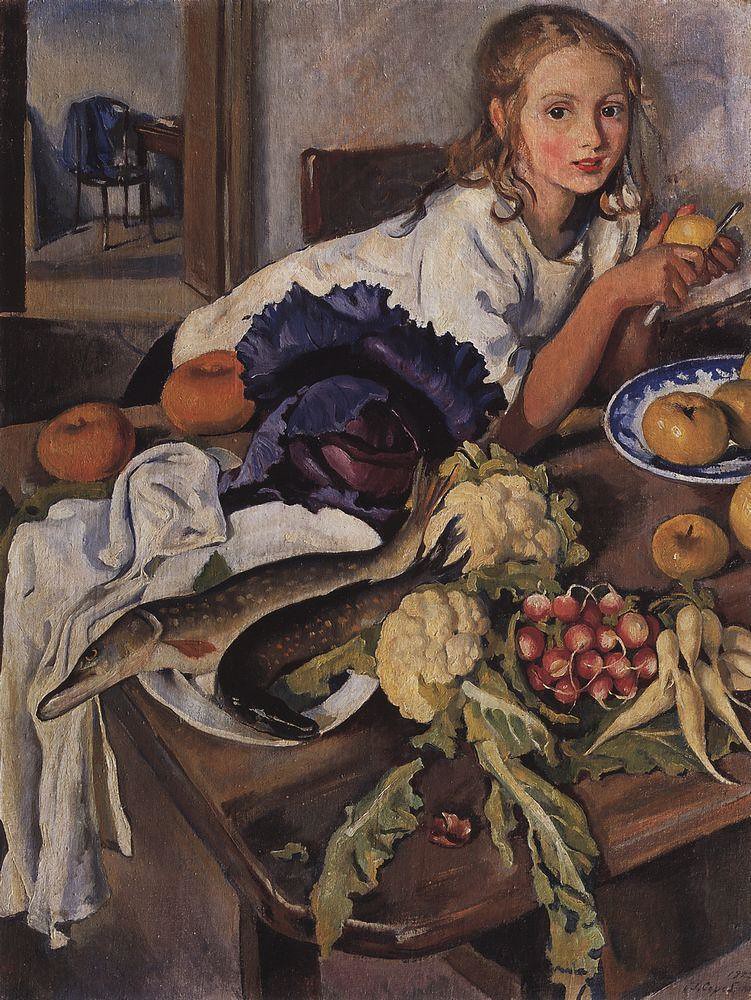 Зинаида Серебрякова «Катя с натюрмортом», 1923 г.