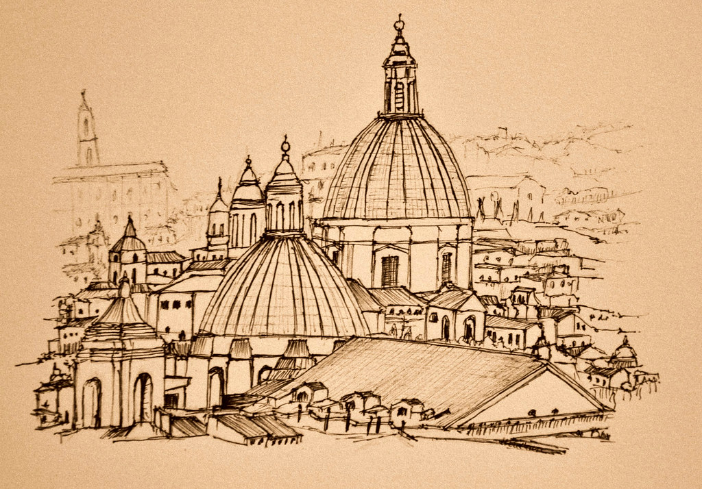 意大利佛羅倫薩 Florence, Italy (Artline200 Fine 0.4 on brown drawing paper) Blogged ...