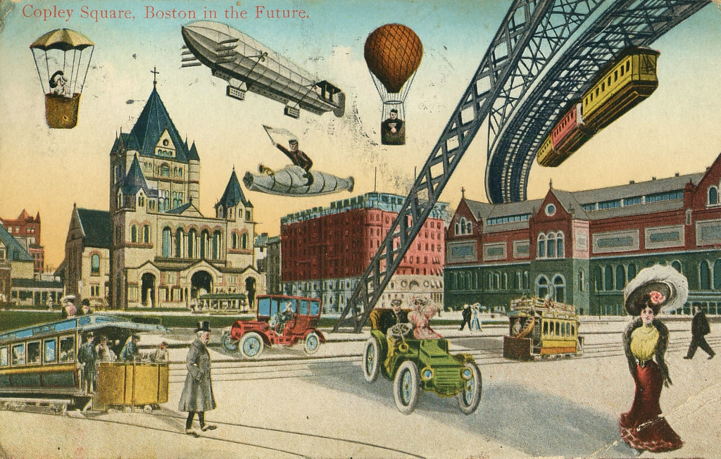 Copley Square, Boston, Massachusetts, in the future, 1910 - Postcard