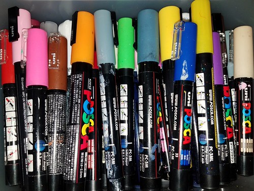 Preparing for my upcoming workshops: -April @queensink in MD  -May @theinkpadnyc in NY NJ Hanover, MA @scrappychiclivonia MI @anthology230 WI Los Angeles  San Diego  -June FRANCE  Bought a boatload of brand new @posca_usa paint markers. My favorite tips a | by Kelly Kilmer