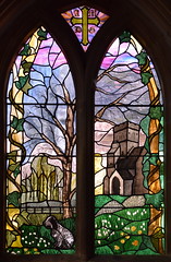 Herringswell church in early spring (Cambridge Glass Studios, 1992)