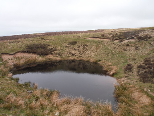 Water-filled Shake Hole, Mynydd Llangynidr SWC Walk 332 Llangynidr to Bwlch or Circular