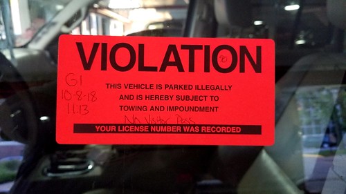 Parking violation notice