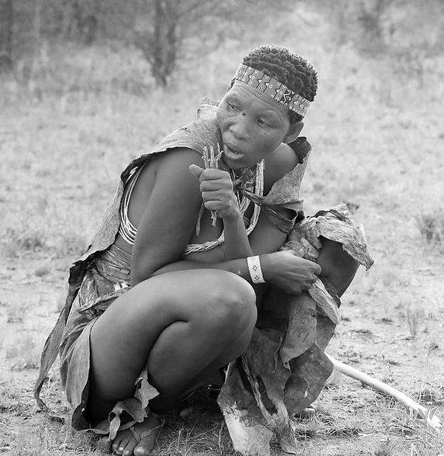 Portrait of Bushmen (tribe Junxwazy) - Kalahari desert – Botswana