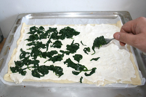 11 - Blattspinat auflegen / Add leaf spinach