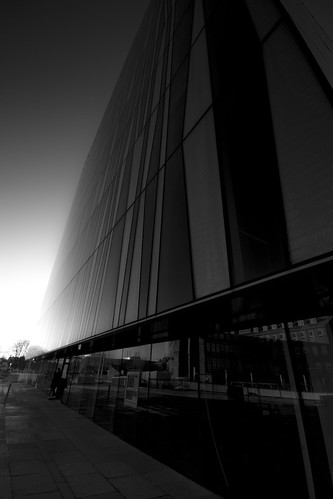 sky and light, reflections and patterns, black & white fine art, Sr Duncan Rice Library, University of Aberdeen, Aberdeen, Scotland