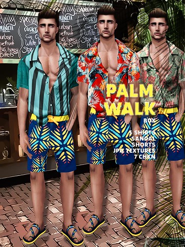 Palm Walk Box JPG Textures 5 Tops + Sandal + Shorts 7 CHKN… | Flickr