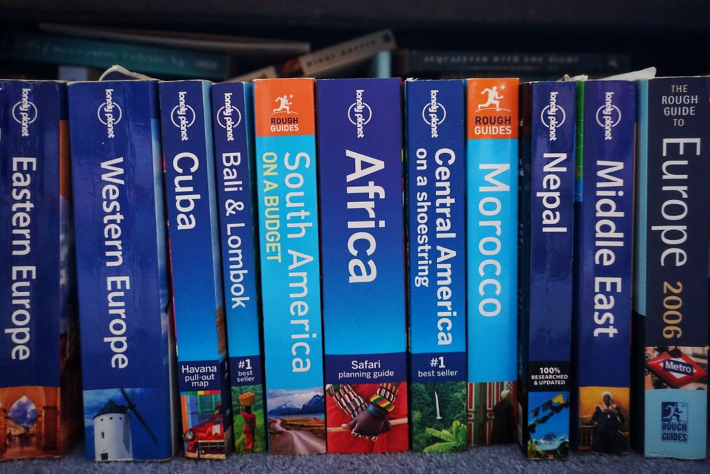 Lonely Planet and Rough Guides books