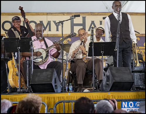 Tribute to Danny and Blu Lu Barker featuring Detroit Brooks at Jazz Fest on Friday, April 26, 2019. Photo by Marc PoKempner.