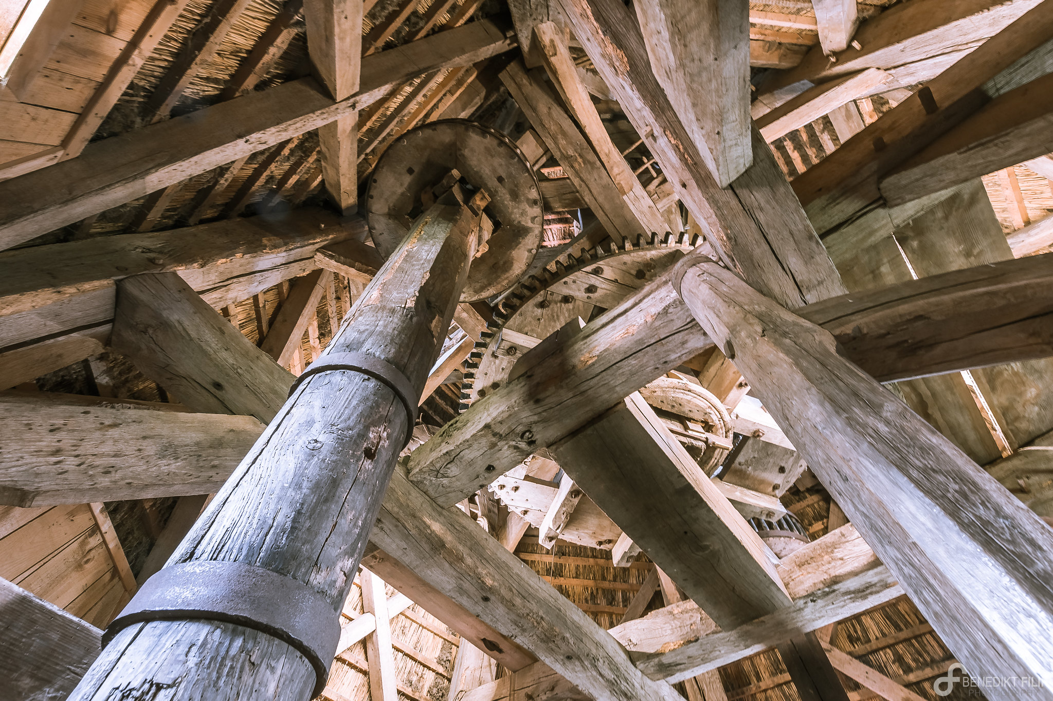 Inside a historical windmill