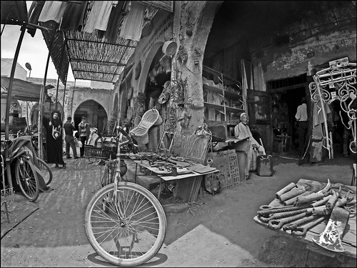 bw blackandwhite monochrome candid streetphotography city urban village souk shops bicycle rissani morocco africa men gopromarkiv