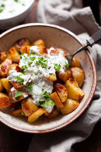 Garlic Baked Potatoes with Tzatziki | by torrischoen46784