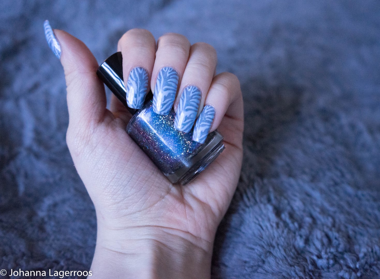 blue stamped nails