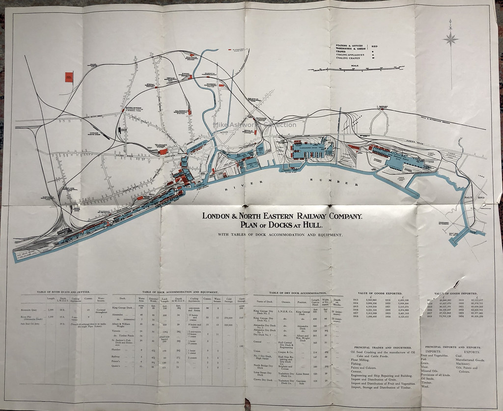 London & North Eastern Railway Company plan of docks at Hull, c1925