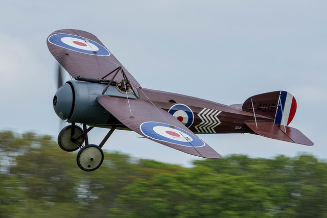 Banking Approach, 1917 Bristol M1C Monoplane Scout, C4918, Shuttleworth Airshow