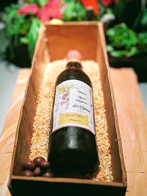 Wine Bottle Crate Cake by Soma Das of Flour and Butter