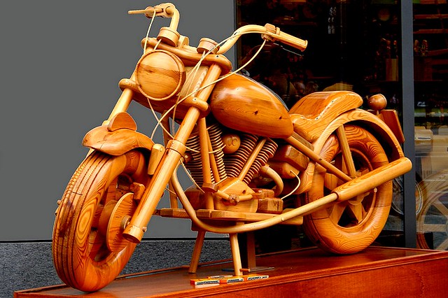 a bike in wood