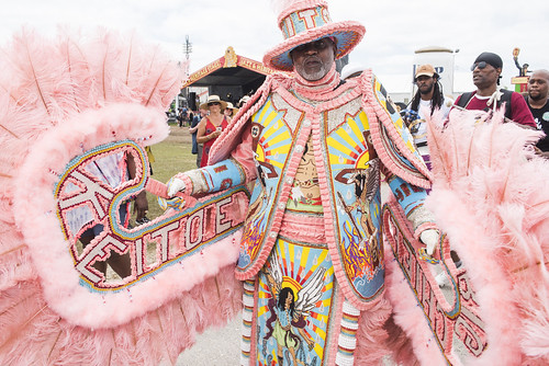 Big Chief Keitoe at Jazz Fest 2019 day 8 on May 5, 2019. Photo by Ryan Hodgson-Rigsbee RHRphoto.com