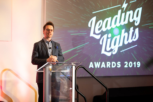 Light Reading's Phil Harvey at the Leading Lights Awards 2019 in Denver.