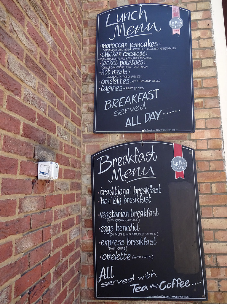 Menu boards at Le Bon Cafe, Croydon, London CR0 | Links: Com… | Flickr