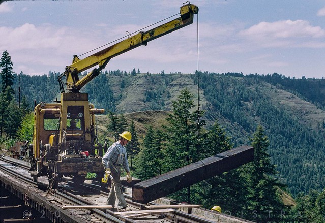 Lapwai Canyon bridge maintenance, 1992.