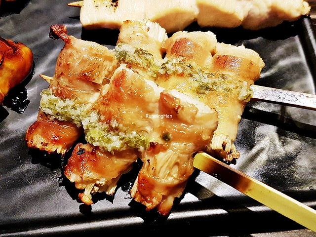 Enoki Bekon Ninniku Shoyu / Golden Mushroom & Bacon With Garlic Soy Sauce Skewer