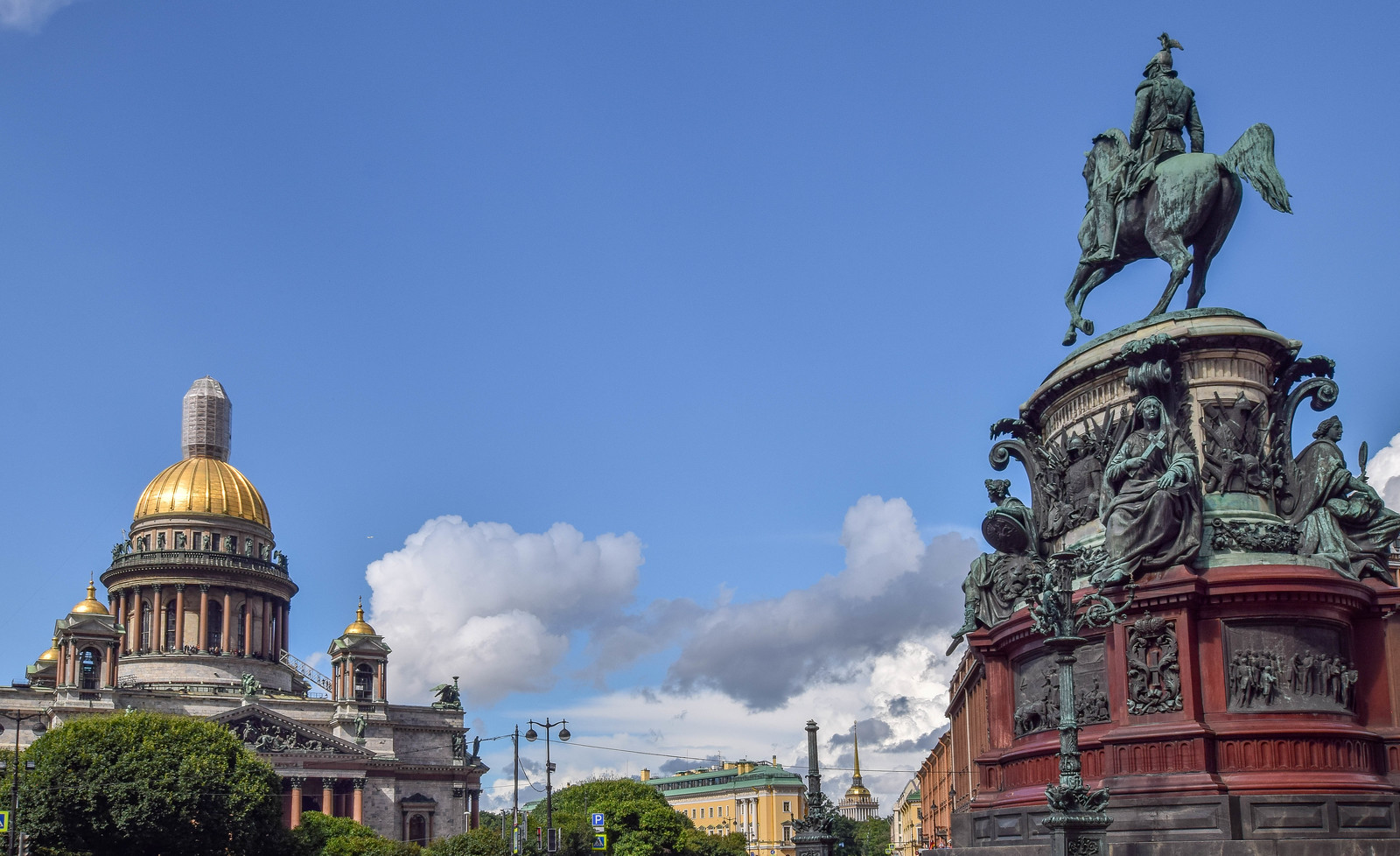 St. Isaac's Cathedral and the Monument to Nicholas I, seen on a two-day private tour of St. Petersburg Russia