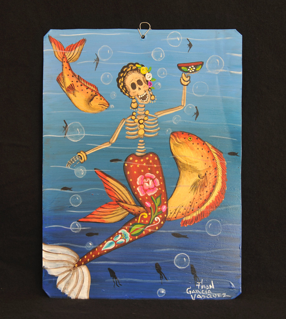 Happy Mermaid Sirena Painting Mexico Oaxaca