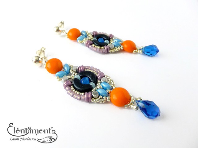 Oriental pinwheel earrings