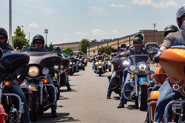 2019 Rolling Thunder with the bikes lined up to move out