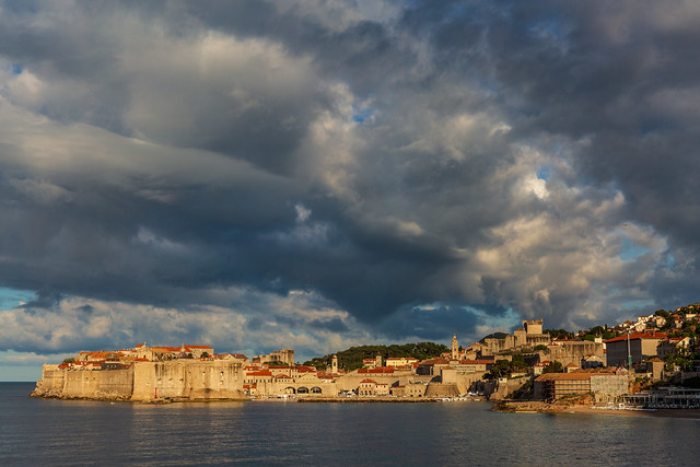 Dubrovnik, old town with clouds