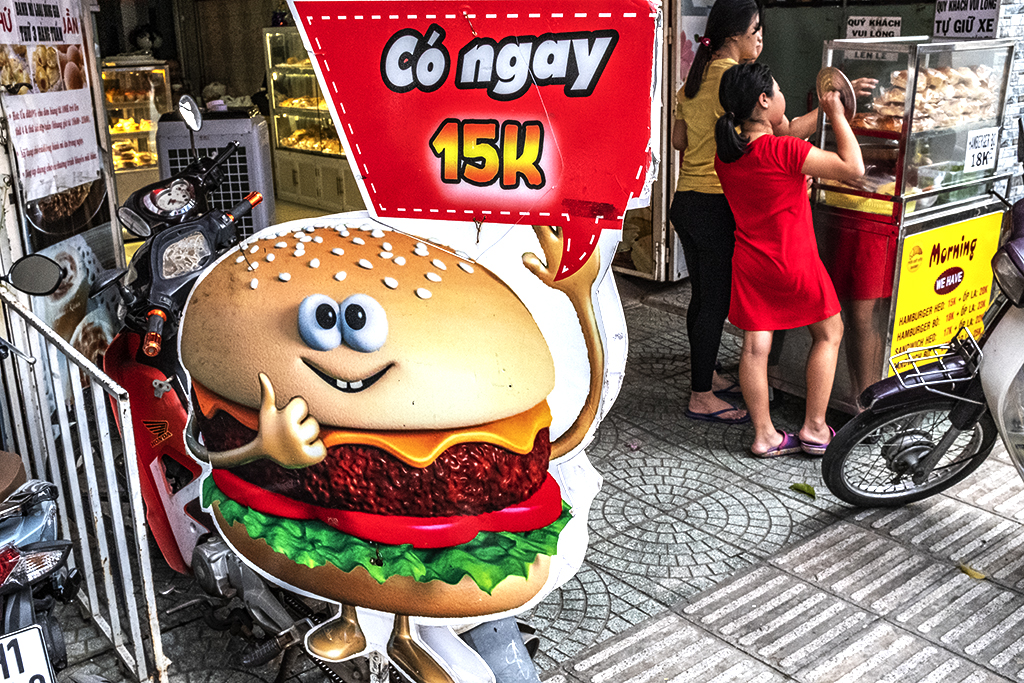 Burger stand in District 6--Saigon